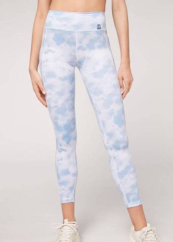Legginsy Damskie Calzedonia Soft Touch Sportowe Niebieskie | PL2689ZG