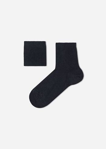 Skarpety Dziecięce Calzedonia Bawełniane with Fresh Feet Oddychająca Materiał Krótkie Niebieskie | PL3173UT