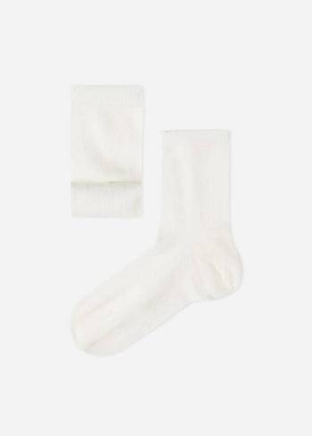 Skarpety Dziecięce Calzedonia Cashmere Blend Krótkie Białe | PL3165GL